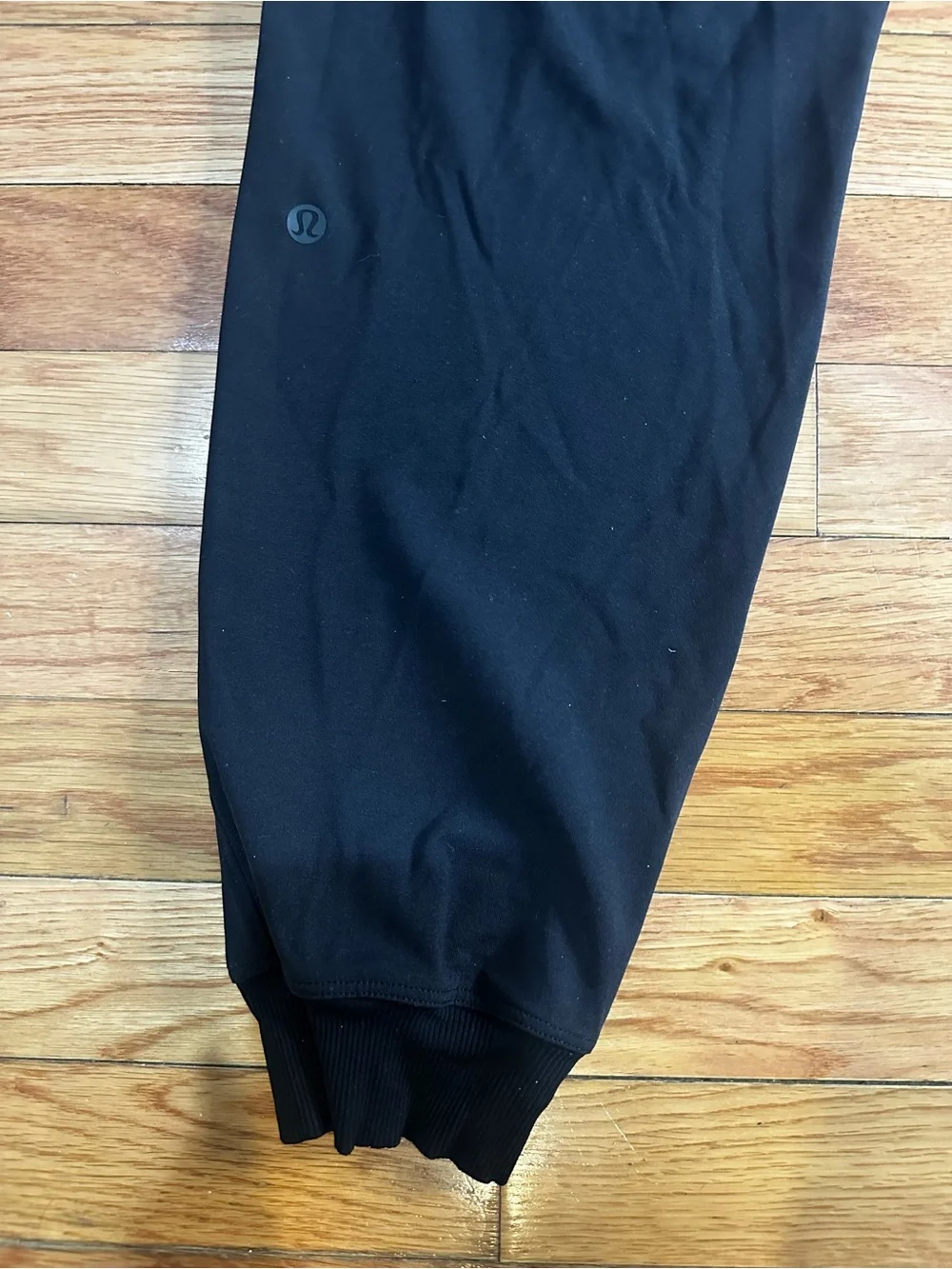 Lululemon Stretch High Rise Joggers Black Pockets Logo 6